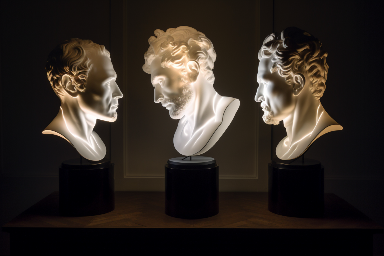 Verwendung von Led-Beleuchtung in der Kunst - Statuen beleuchtet